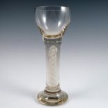 A large drinking glass, with white air twist stem, height 11ins