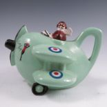 A Carlton ware novelty tea pot, modelled as a plane Lucy May, height 6insCondition Report: Condition