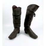 A pair of 18th century cavalry boots, very good condition for their age with interesting stud work