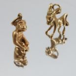 A monkey charm, together with a donkey charm, 14.5g gross