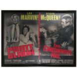 A framed film poster, Point Blank featuring Lee Marvin and The Cincinnati Kid featuring Steve