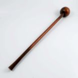 A hardwood tribal club, with ball end and long handle, length 26.5insCondition Report: Ball 3.5ins