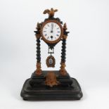 A 19th century French mantel clock, the movement stamped Chesnier Paris, with white enamel dial, set