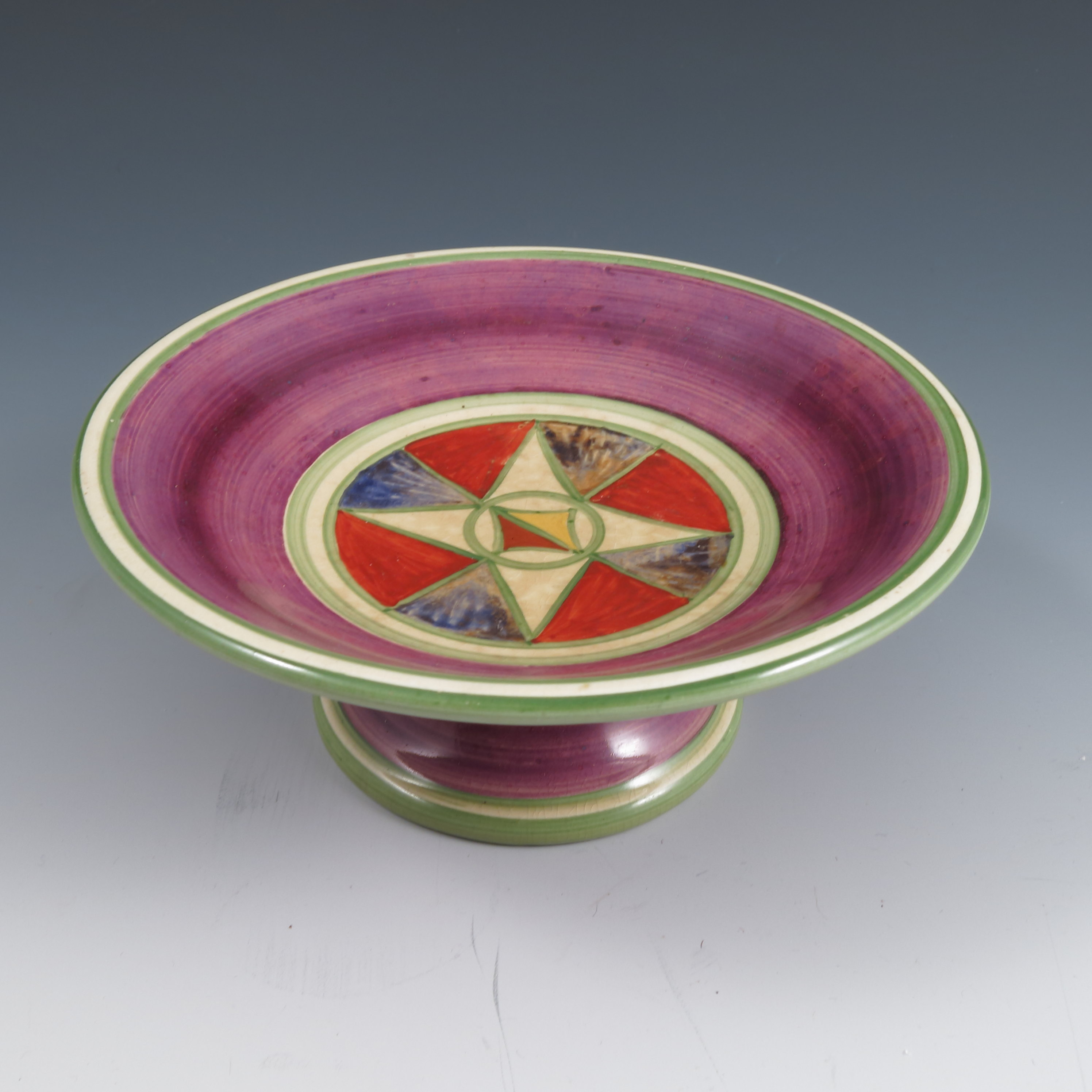 A Clarice Cliff Bizarre bowl, decorated in the Harlequin pattern, diameter 3ins, together with a - Image 2 of 6