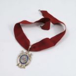 A silver and enamel Mayor medal, Borough of Fulham, engraved to the reverse Councillor J.W.