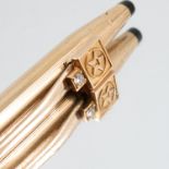 A Cross limited edition 14ct gold filled pen, mounted with the Texaco symbol and set with a diamond,