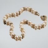 A uniform row of cultured pearls, the thirty four pearls of approximately 8.6-8.8mm diameter,