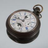 An Acier Garanti pocket watch, the white enamel dial having four subsidiary dialsCondition Report: