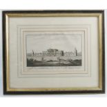 An Antique black and white etching, Perspective View of Wentworth House in Yorkshire, the seat of