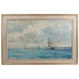 John Alford, oil on board, Tall Ships Race, Falmouth, 14.5ins x 25ins (D)