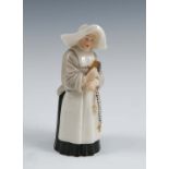 A Royal Worcester figure, of a nun, circa 1875, height 3.75insCondition Report: Condition