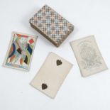 An Antique pack of Hunt & Sons playing cards, fifty two cards with geometric pattern