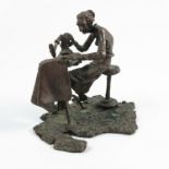 Rebecca Warren, seamstress, bronze figure, bearing cast signature