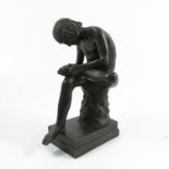 A 19th century Italian bronze figure of a young man, ' La Espina', height 8ins