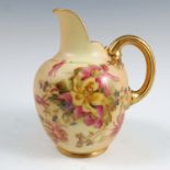 A Royal Worcester blush ivory flat back jug, shape number 1094, dated 1912, height 4.5insCondition