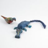 A GES Gesch tin plate toy, of a clock work pheasant, with key, together with a Tri-Ang Minic
