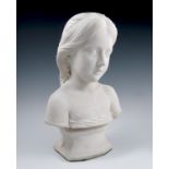 Frederick Thrupp, a white carrara marble bust, of a young girl, height 17ins