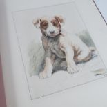 After Herbert Dicksee, two coloured etchings, studies of dogs, bound in a book, Mans Best Friend,