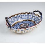 A 19th century Royal Worcester oval sweet meat dish, with pierced border, rope twist handles,