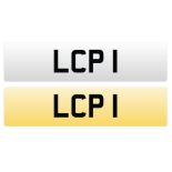 A cherished vehicle registration number plate, LCP 1.  Please note the successful bidder will be