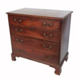 A 19th century mahogany chest, of four graduated long drawers, raised on bracket feet, width 35.