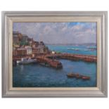 Piera Sansalvadore, oil on board, Brixham Harbour, dated 1948, 13.25ins x 17ins (D)