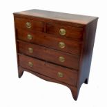 A 19th century mahogany straight fronted chest, of three long drawers below two short drawers,