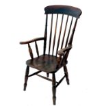 A 19th century spindle back Windsor armchair