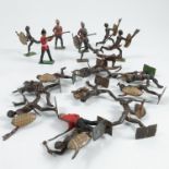 Approximately eighteen Britains painted lead figures, form the Zulu war series, some af