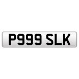 A cherished registration plate, P999 SLK