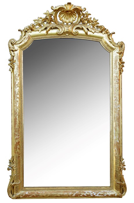A gilt framed mirror, having ornate gilt and floral decoration, height 63ins, width 36insCondition - Image 2 of 2