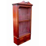 A 19th century mahogany glazed cabinet, with adjustable shelves, over two drawers below, width