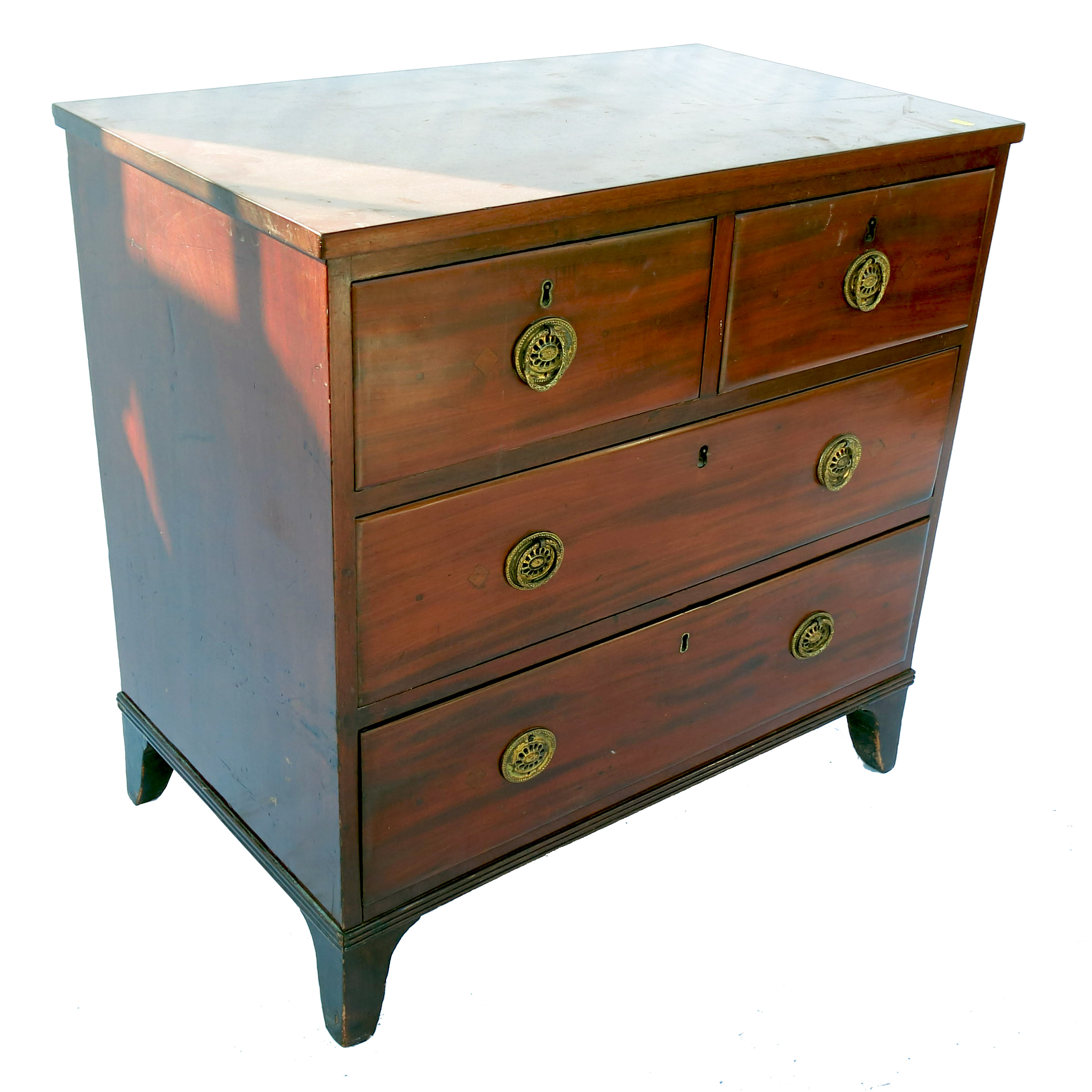 A late Georgian mahogany chest, of two short drawers over two long drawers, width 30.75ins