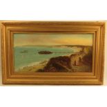 Williamson, oil on canvas, East Cliffs Bournemouth, dated 1892, 12ins x 24ins
