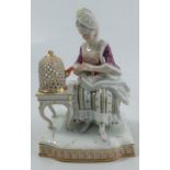 A 19th century Meissen figure, Touch, from the Five Senses group, after the model by J.C. Schönheit,