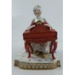 A 19th century Meissen figure, Hearing, from the Five Senses group, after the model by J.C.