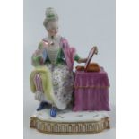 A 19th century Meissen figure, Sight, from the Five Senses group, after the model by J.C. Schönheit,