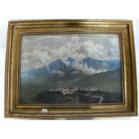 An oil on canvas and an oil on board,  both alpine scenes, 15.5ins x 16.75ins and 13.5ins x 19.5ins