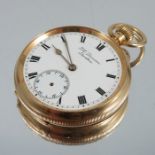 An 18 carat gold pocket watch, by J W Benson of London, missing glass, the subsidiary dial missing