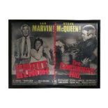 A framed film poster, Point Blank featuring Lee Marvin and The Cincinnati Kid featuring Steve