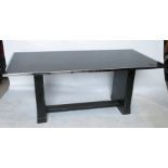 Heal's and Son Limited London, a Bauhaus ebonised and chrome dining table, of rectangular form,