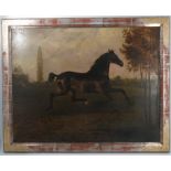 Henry Calvert, oil on canvas, a bay horse trotting in landscape, signed and dated 1840, 27.5ins x