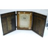 An honour board for the Independent Order of Odd Fellows, relating to the Bishop Swinfeld Lodge,