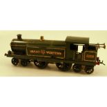 A Hornby tin plate clock work train, Great Western 7202