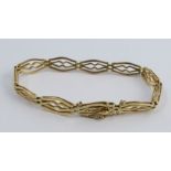 A gate link style bracelet, stamped '18ct', 10.9g gross