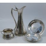 A collection of Norwegian silver by Theodor Olsens Eftf, to include a ewer, a two handled bowl and