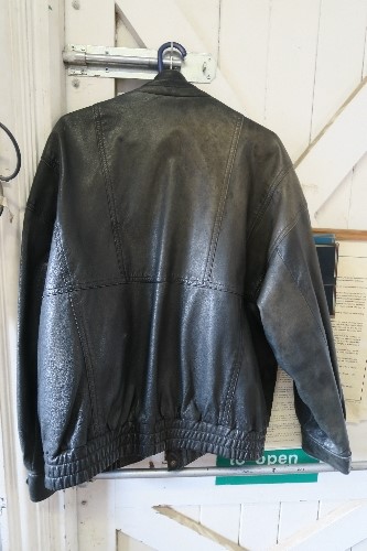 A 1980's vintage black leather jacket, bearing label McNeal, Peek and Cloppenburg - Image 2 of 3