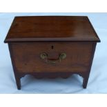 A Georgian mahogany single drawer box stool, having cut-out sides and shaped apron to the front, the