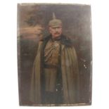 J Ringerley, oil on board, portrait of a German officer, unframed, 17ins x 12ins