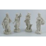 A group of four 19th century parian figures, three stamped Copeland, representing the Four